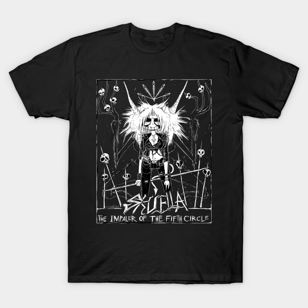 Black Metal Skuella T-Shirt by CombTheCombel